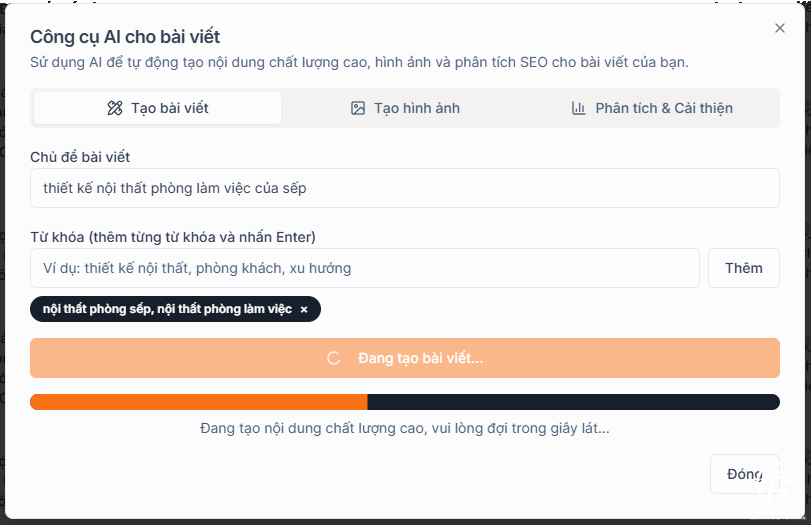 Ứng dụng AI trong tự động viết bài